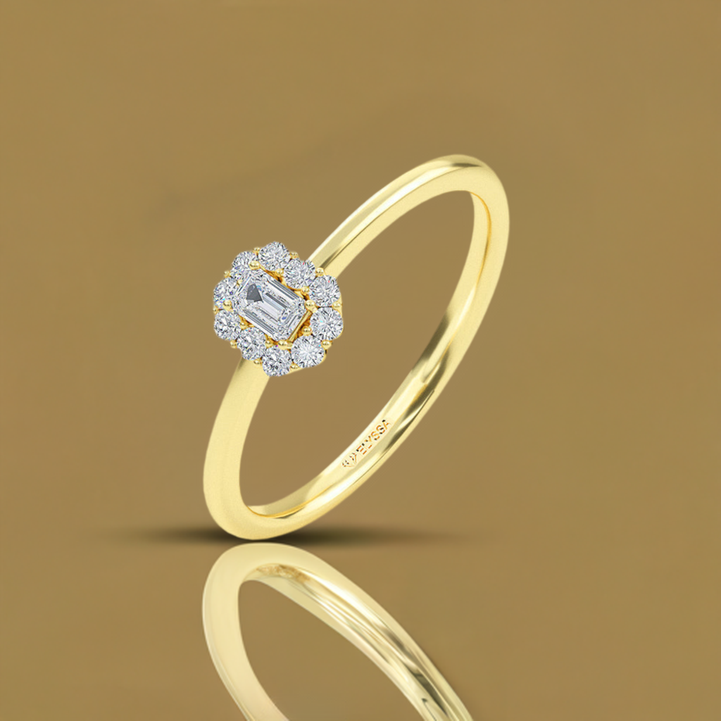 14K Diamond Gold Engagement Ring