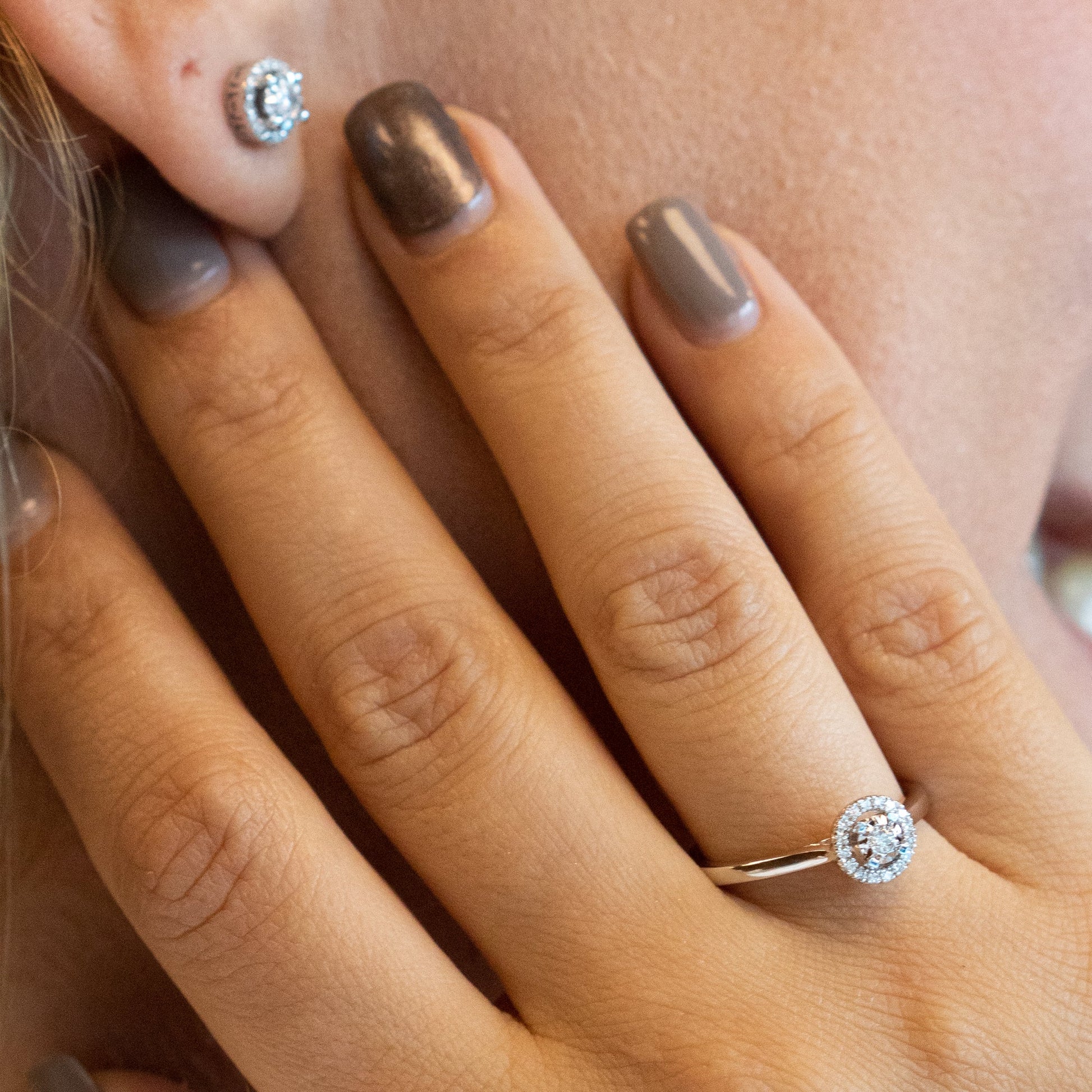 14K Halo Diamond Ring Shop online from Artisan Brands