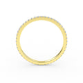14K Yellow Gold 1.3MM Micro Pave Diamond Eternity Wedding Ring