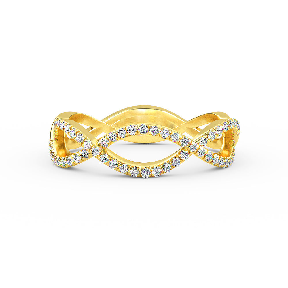 14K Yellow Gold Diamond Wedding Ring Infinity