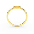 14K Yellow Gold Open Circle Diamond Wedding Band