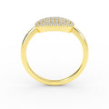 14K Yellow Gold Oval Round Design Diamond Wedding Band