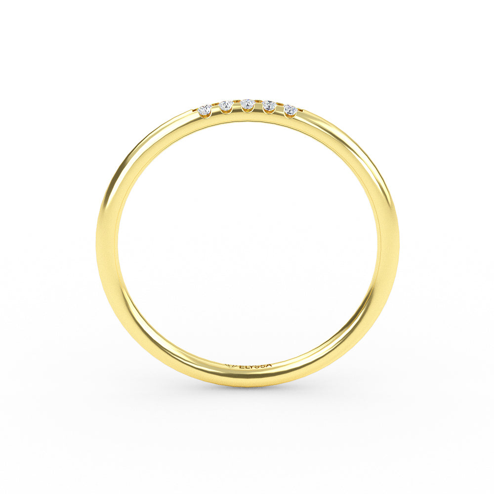 14K Yellow Gold Thin Diamond Minimalist Ring