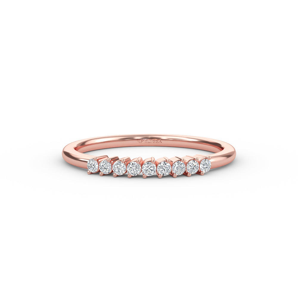 11-Stone Diamond Wedding Band in 14K Yellow Gold - Rose / 3 Shop online from Artisan Brands