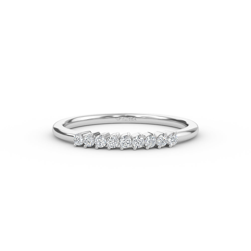 11-Stone Diamond Wedding Band in 14K Yellow Gold - White / 3 Shop online from Artisan Brands