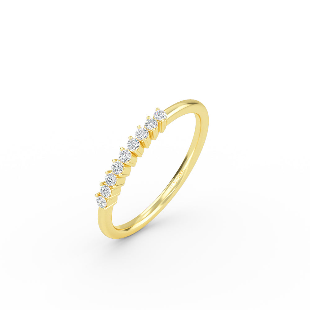 11-Stone Diamond Wedding Band in 14K Yellow Gold - Yellow / 3 Shop online from Artisan Brands