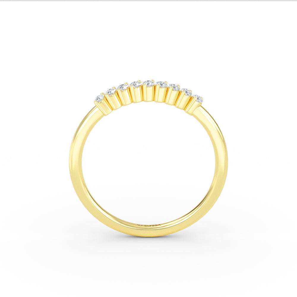 11-Stone Diamond Wedding Band in 14K Yellow Gold Shop online from Artisan Brands