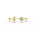 0.20ct 14K Yellow Gold Diamond Baguette and Round Cut Open Ring Shop online from Artisan Brands