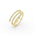 0.25 cwt Round Cut Diamond Wrap 14K Solid Gold Ring - Yellow / 3 Shop online from Artisan