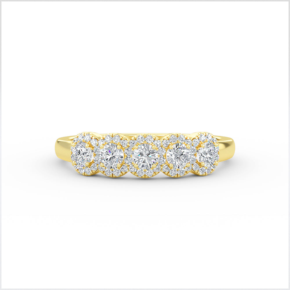 5 Stone Diamond Annivesary Ring - 14K Yellow Gold / 3 Shop online from Artisan Brands