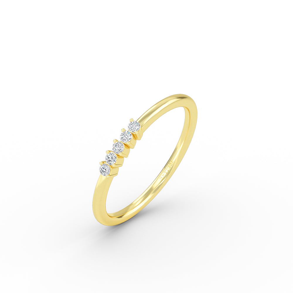 Elyssa Jewelry 5-Stone Diamond Wedding Band in 14K Gold - Yellow / 3 - ring Zengoda Shop online from Artisan Brands
