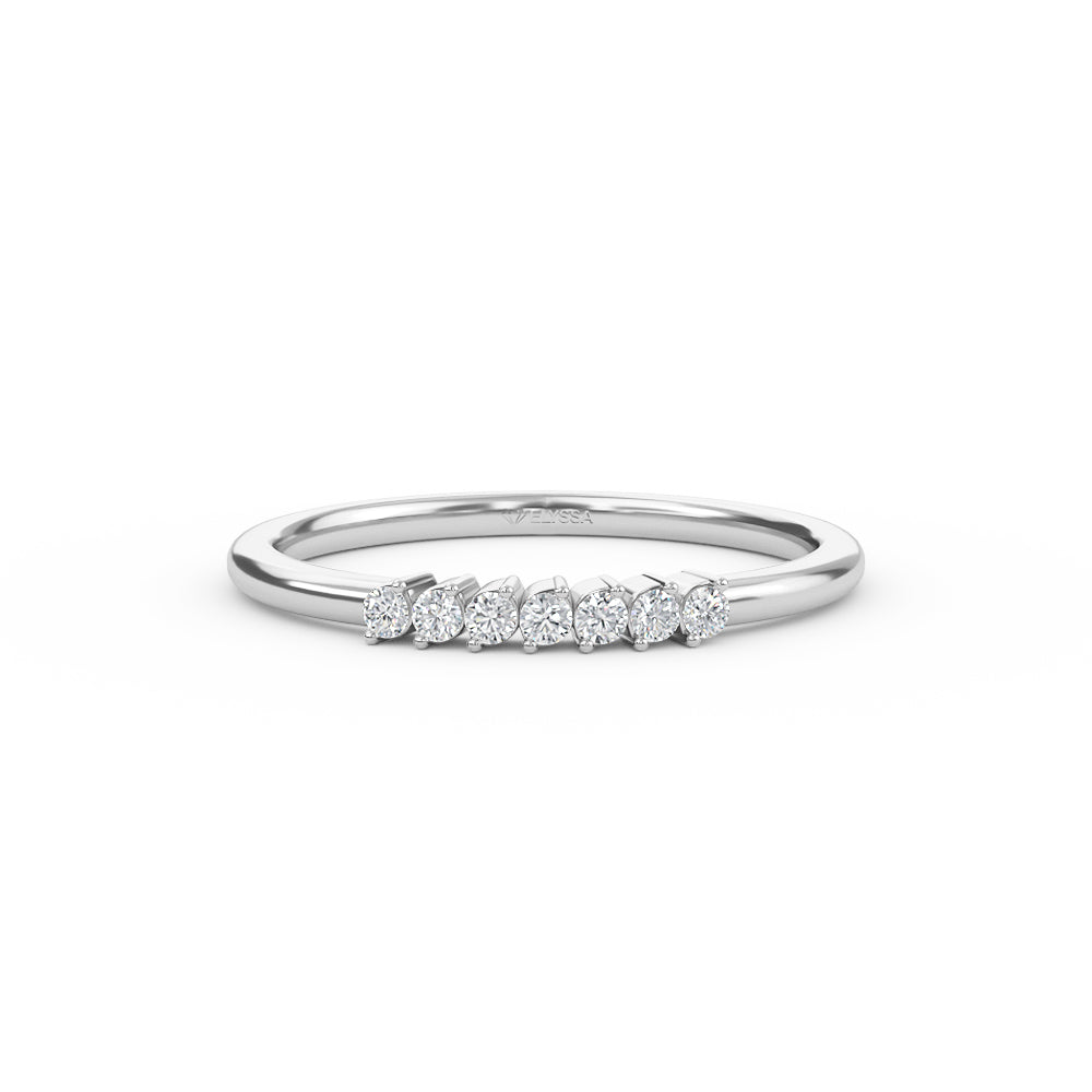 7-Stone Diamond Wedding Band in 14K Yellow Gold - White / 3 Shop online from Artisan Brands