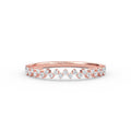 Elyssa Jewelry Diamond Half Eternity 14K Gold Ring with 25 Round-Cut Stones - Rose / 3 - ring Zengoda Shop online from