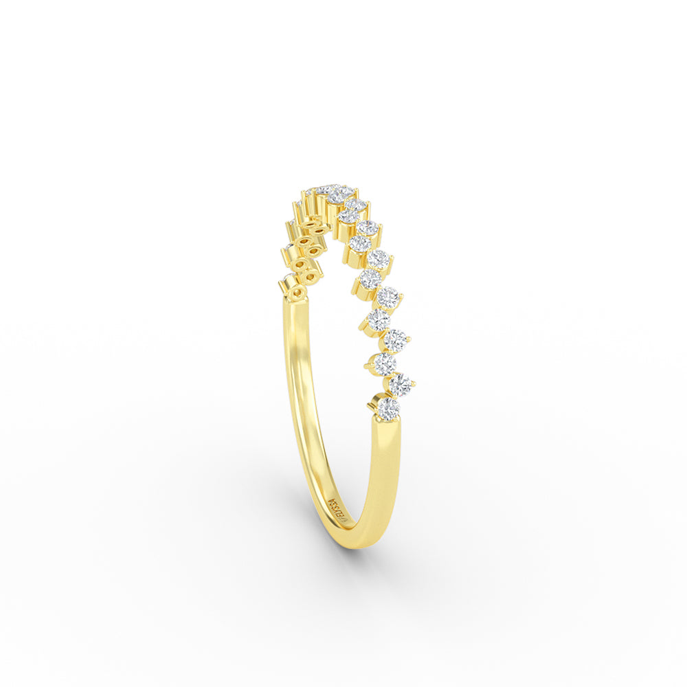 Elyssa Jewelry Diamond Half Eternity 14K Gold Ring with 25 Round-Cut Stones - ring Zengoda Shop online from Artisan
