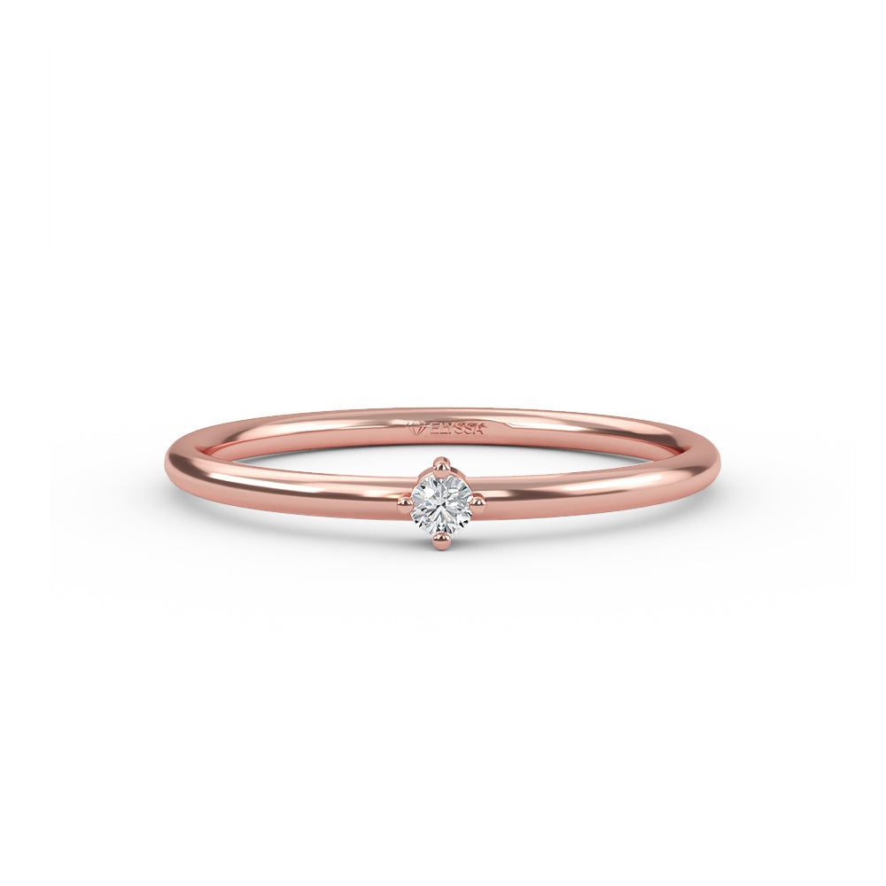 Diamond Thin Gold Ring - 14K Rose / 3 Shop online from Artisan Brands