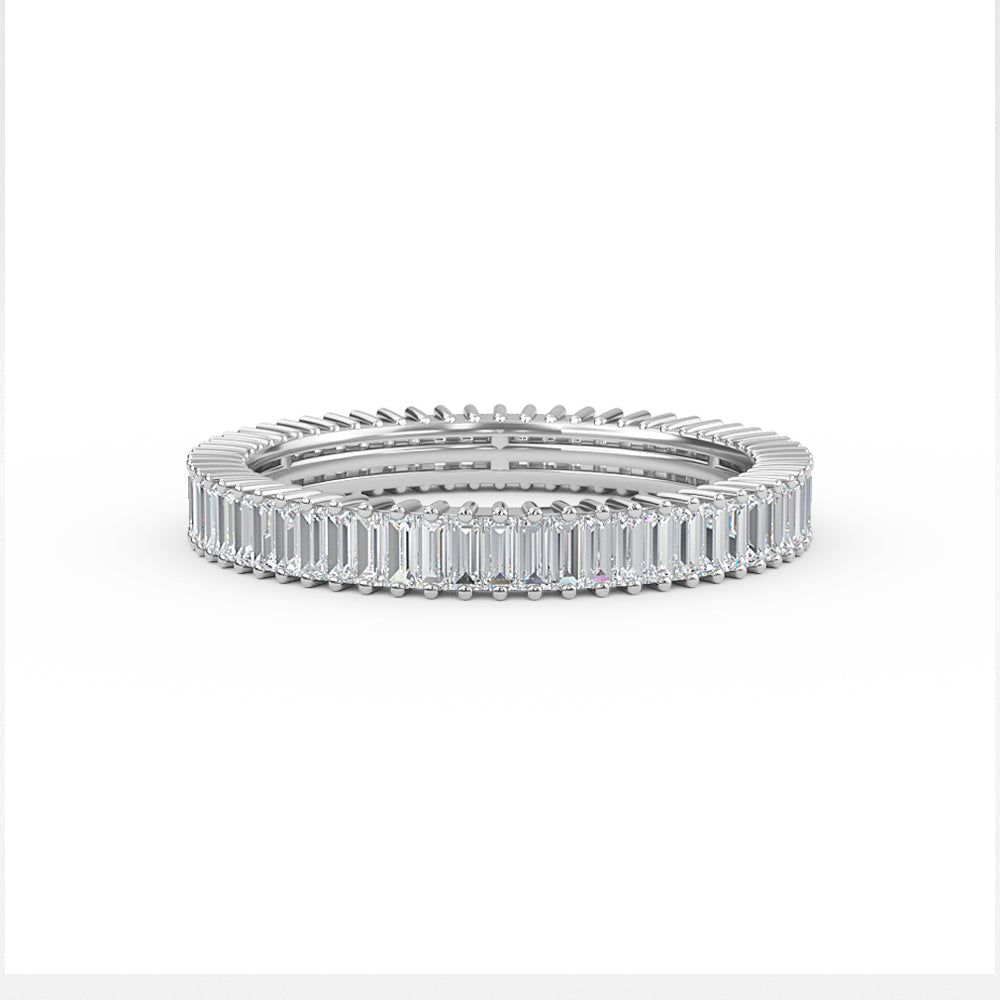 Full Eternity Baguette Diamond Ring - 14K White Gold / 3 Shop online from Artisan Brands
