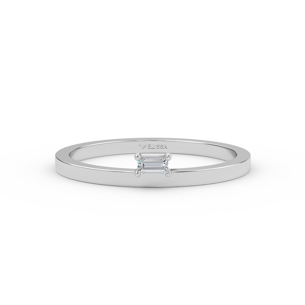 14K Yellow Gold Baguette Diamond Ring - White / 3 Shop online from Artisan Brands