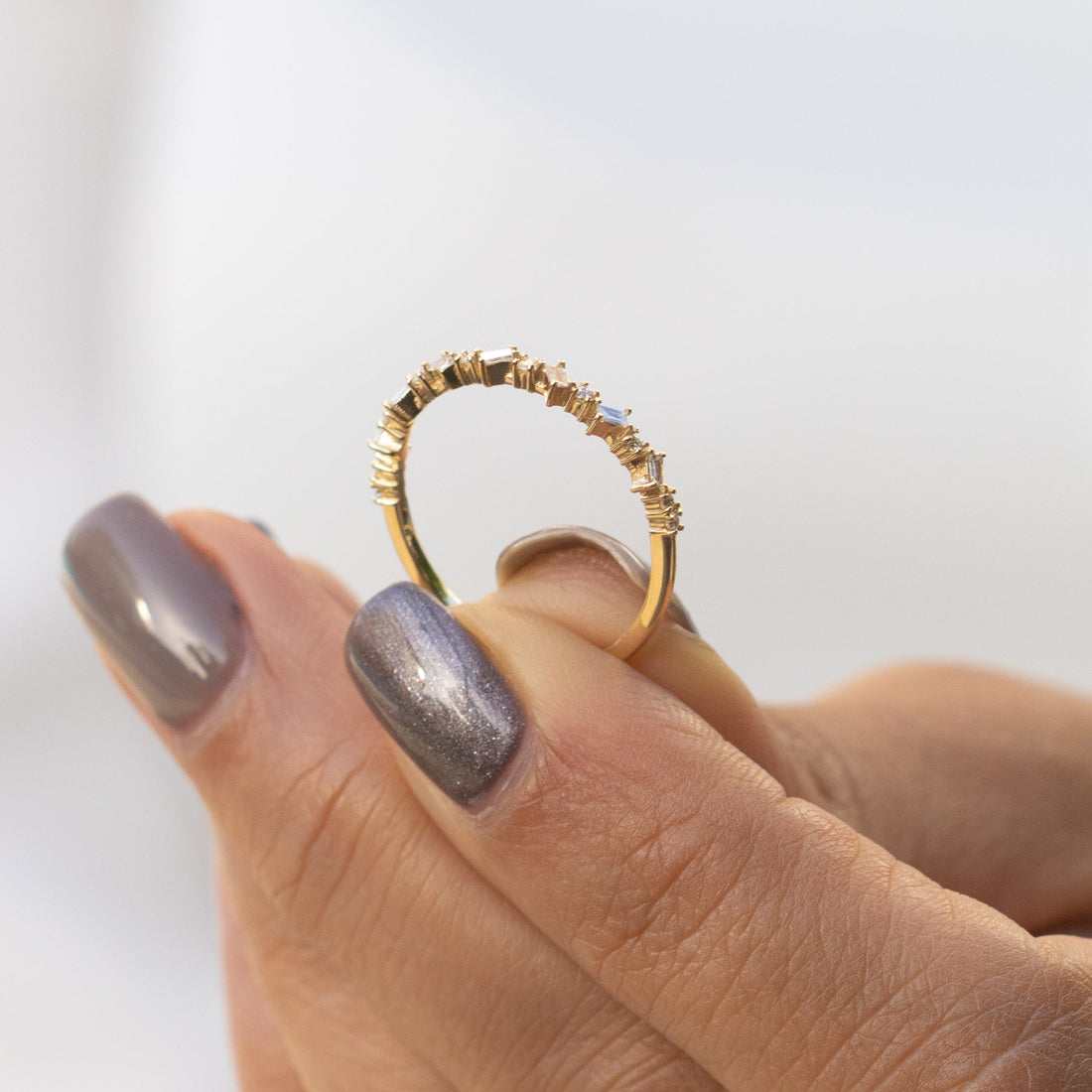 14K Yellow Gold Baguette and Round Diamond Ring Shop online from Artisan Brands