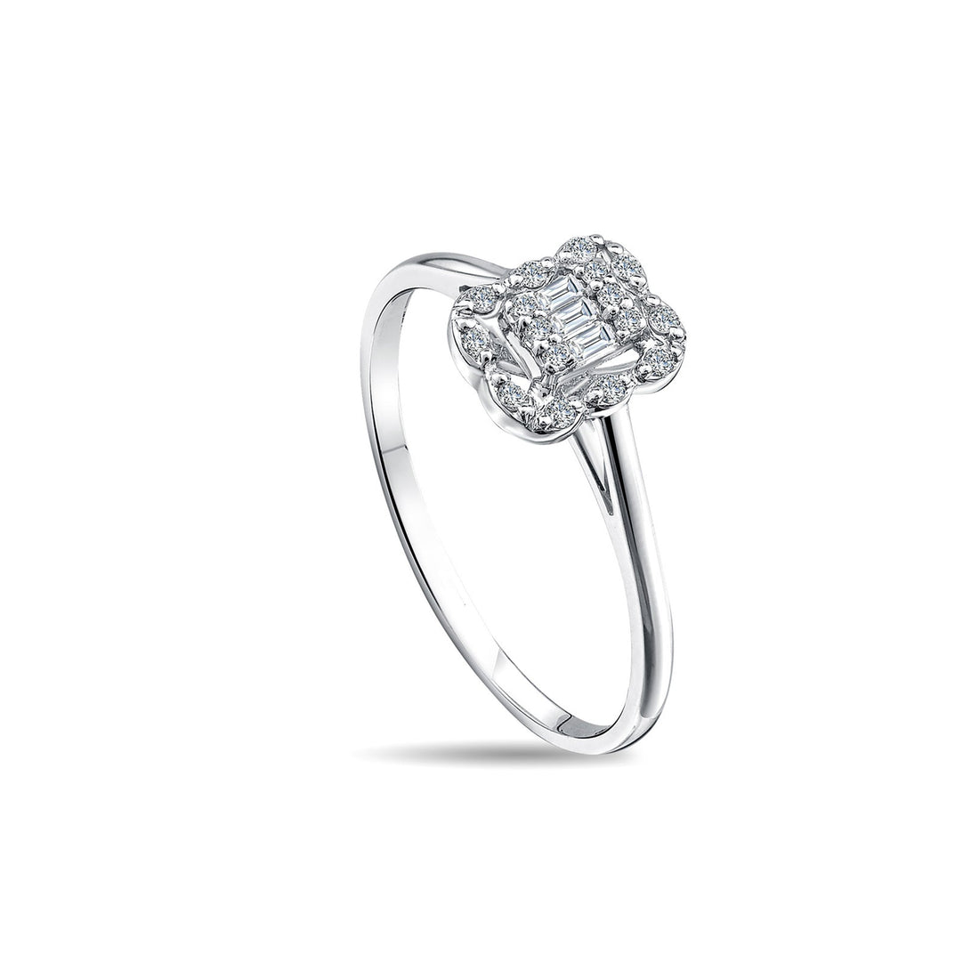 8K Gold Baguette and Round Diamond Ring Shop online from Artisan Brands