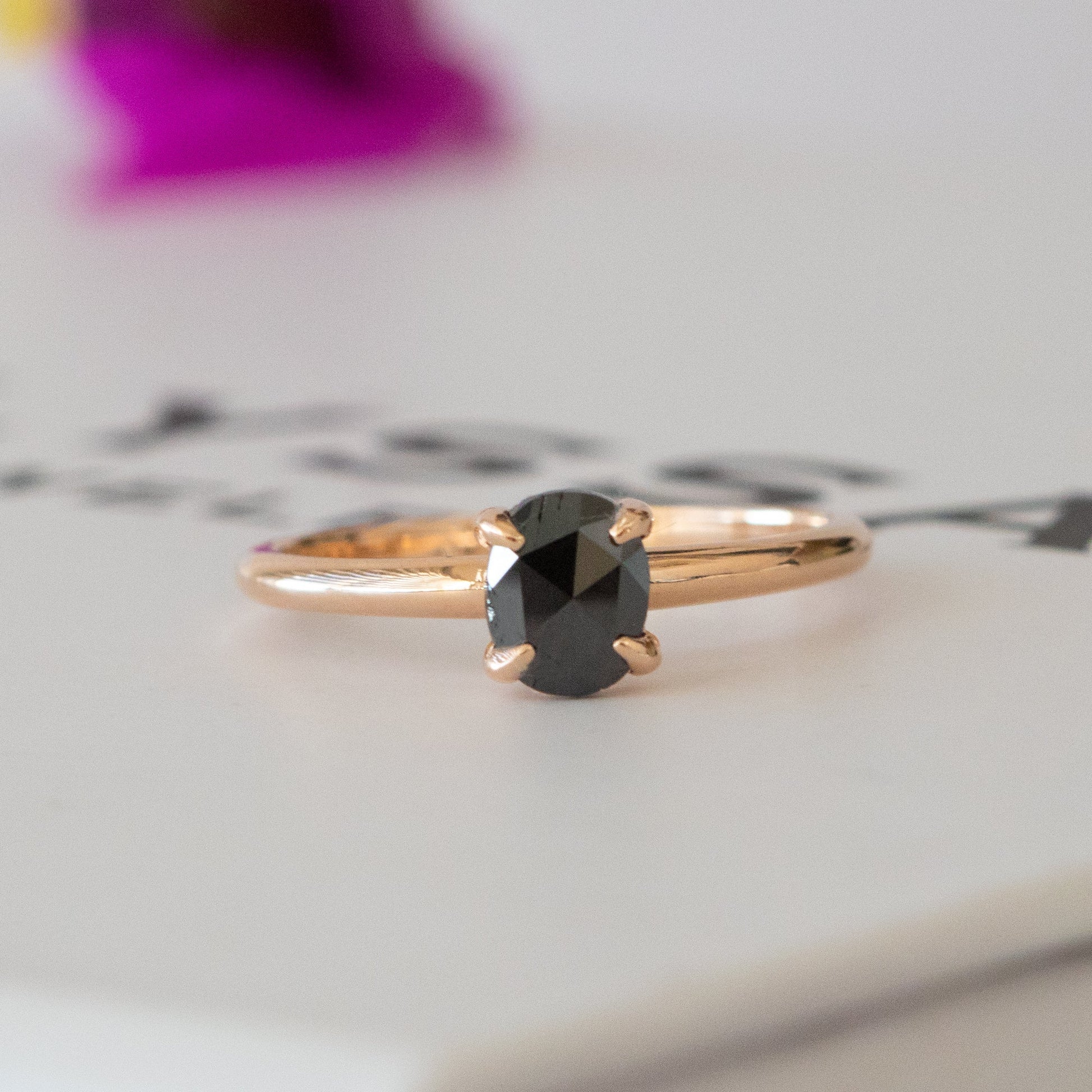 14K Yellow Gold Black Diamond Engagement Ring Shop online from Artisan Brands