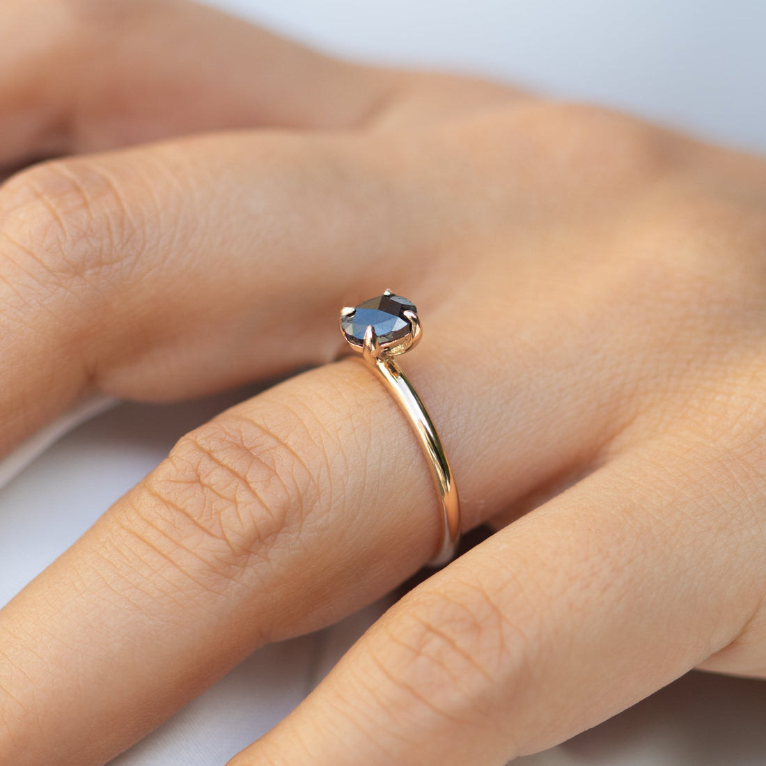 14K Yellow Gold Black Diamond Engagement Ring Shop online from Artisan Brands