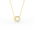 14K Yellow Gold Diamond Two Circle Necklace - necklace Shop online from Artisan Brands