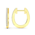 14K Yellow Gold 9MM Diamond Hoop Earrings - Earring Shop online from Artisan Brands