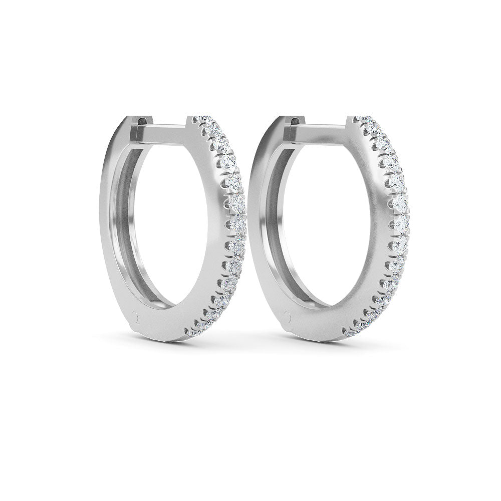 14K Yellow Gold 9MM Diamond Huggie Earrings - Earring Shop online from Artisan Brands