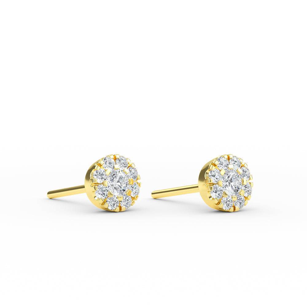 14K Yellow Gold Diamond Pave Disc Earrings - Earring Shop online from Artisan Brands