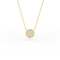 14K Yellow Gold Diamond Pave Disc Necklace - necklace Shop online from Artisan Brands