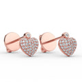 14K Yellow Gold Diamond Pave Heart Earrings - Earring Shop online from Artisan Brands