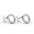 14K Yellow Gold Diamond Pave Open Circle Earrings - Earring Shop online from Artisan Brands