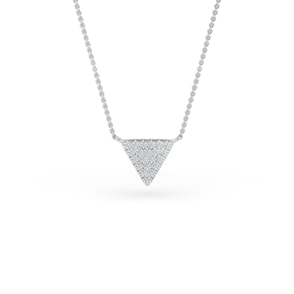 14K Yellow Gold Diamond Pave Triangle Necklace - necklace Shop online from Artisan Brands