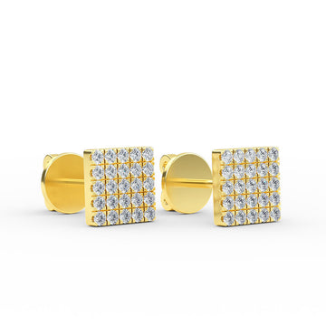 Elyssa Jewelry 14K Gold Diamond Square Stud Earrings - Earring Zengoda Shop online from Artisan Brands