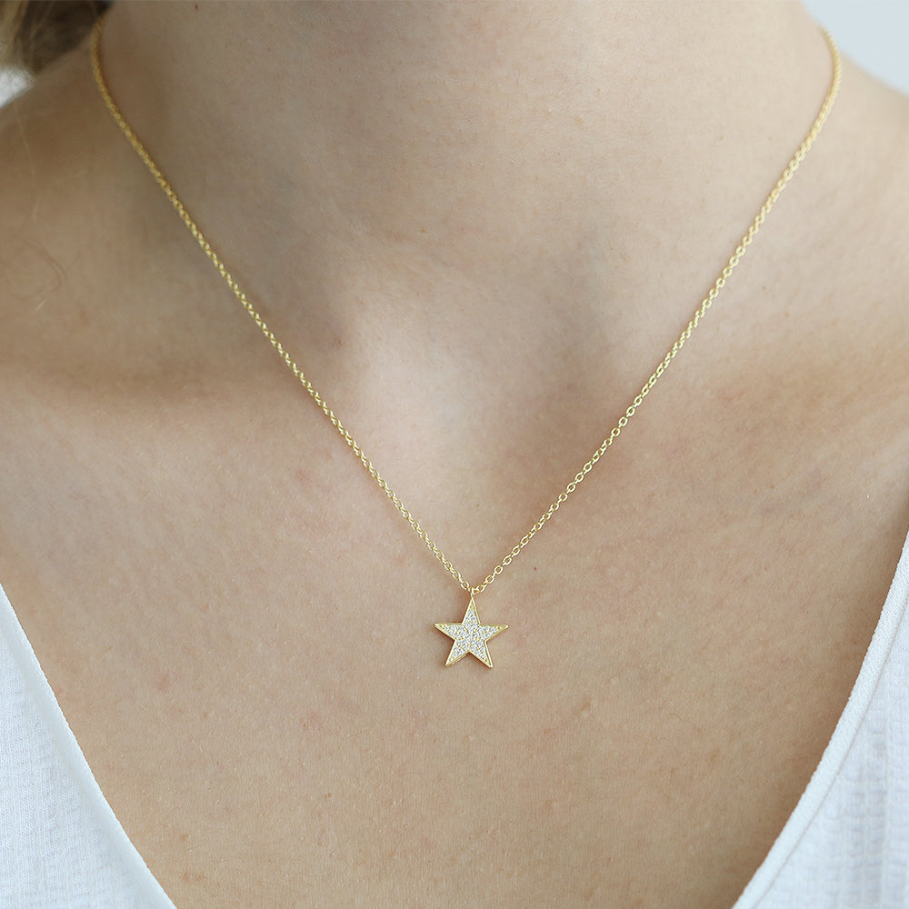 14K Yellow Gold Diamond Star Necklace - Shop online from Artisan Brands