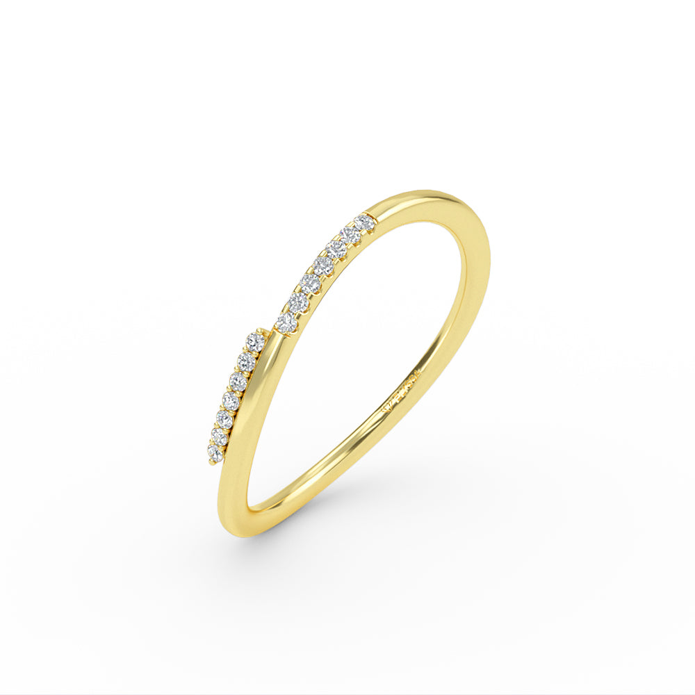 Gold Diamond Twisted Wedding Ring - 14K Yellow / 3 Shop online from Artisan Brands