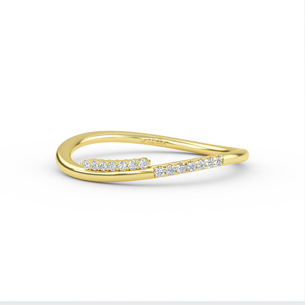 Gold Diamond Twisted Wedding Ring - 14K Yellow / 3 Shop online from Artisan Brands
