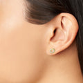 14K Yellow Gold Two Hoop Diamond Studs Earrings - Earring Shop online from Artisan Brands