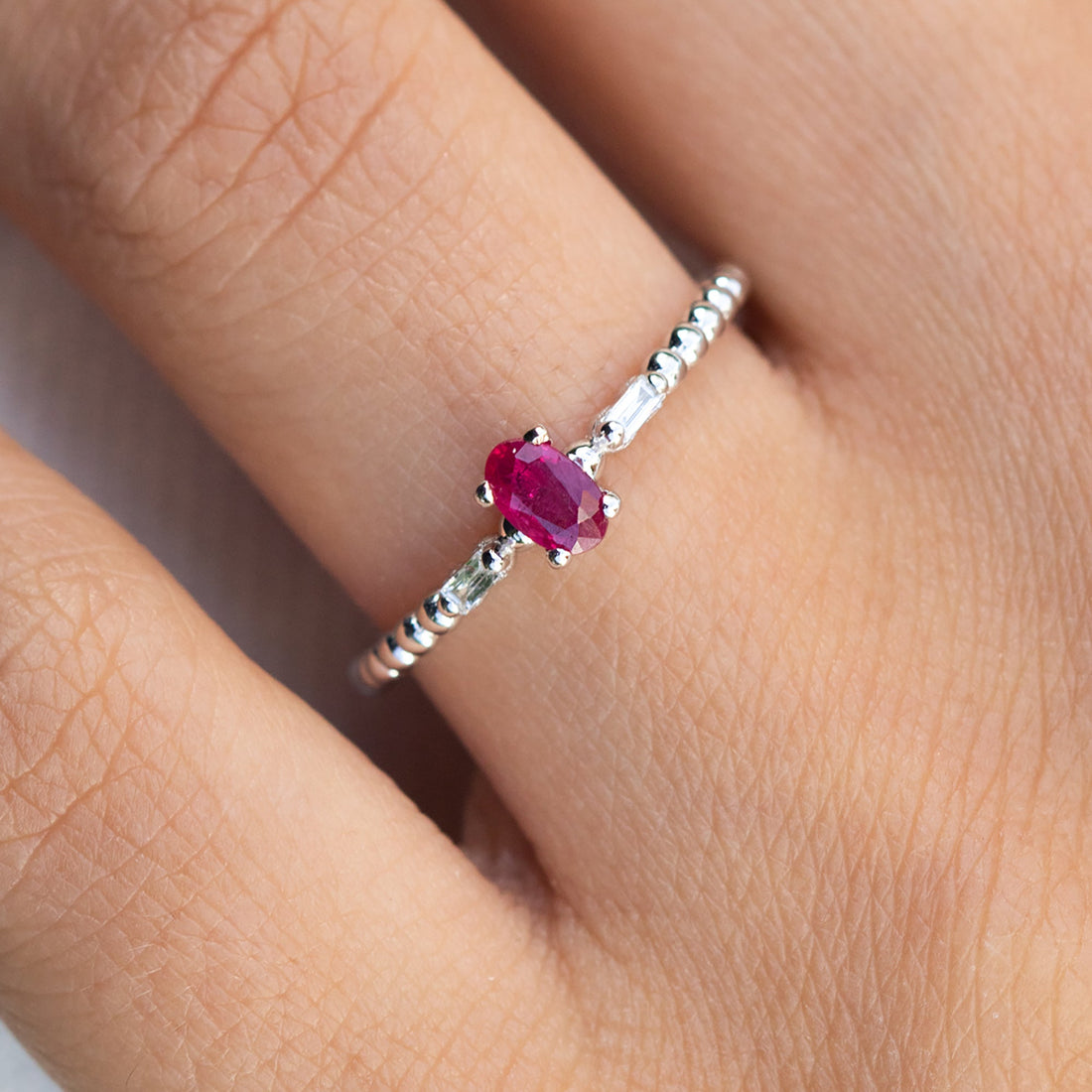 14K Yellow Gold Oval Cut Ruby Engagement Diamond Ring Shop online from Artisan Brands