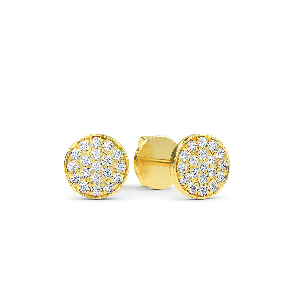 14K Yellow Gold Round Diamond Earrings - Earring Shop online from Artisan Brands