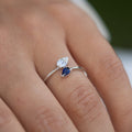 14K Yellow Gold Tear Drop Sapphire and Diamond Ring Shop online from Artisan Brands