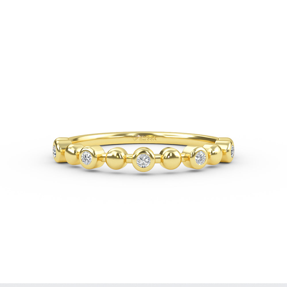 Half Eternity Diamond Wedding Band - 14K Yellow Gold / 3 Shop online from Artisan Brands