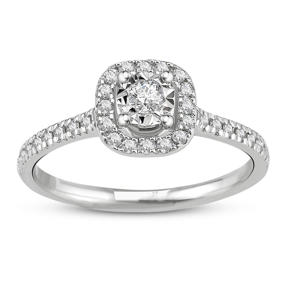 Elyssa Jewelry Halo Diamond 14K Ring Micropave Round 0.23ct Engagement Gold - ring Zengoda Shop online from Artisan