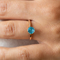Elyssa Jewelry 14K Rose Gold Blue Topaz Gemstone Ring - rings Zengoda Shop online from Artisan Brands
