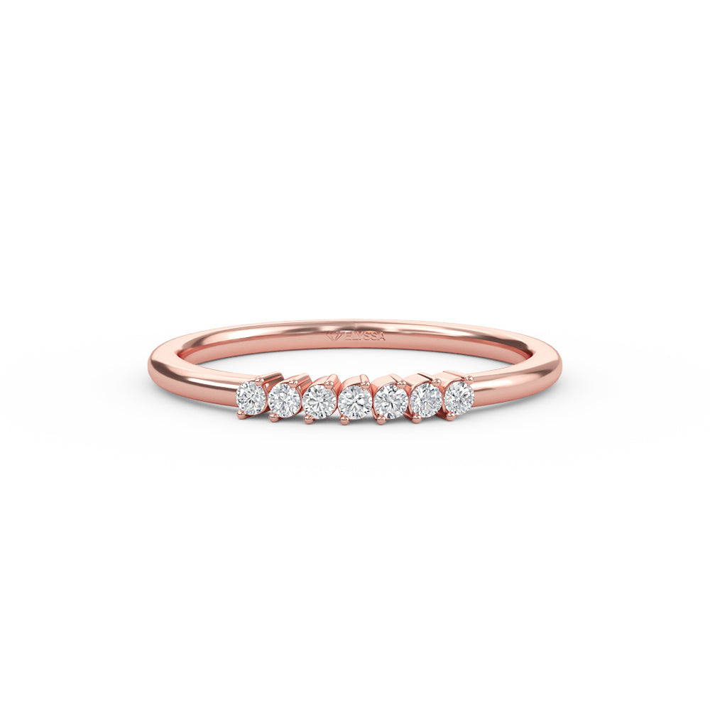 Rose Gold Diamond Wedding Band - 3 / 7 Stone / 0.11ct Shop online from Artisan Brands