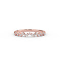 Round cut Diamond Wedding Half Eternity Band in 14K - Rose Gold / 3 Shop online from