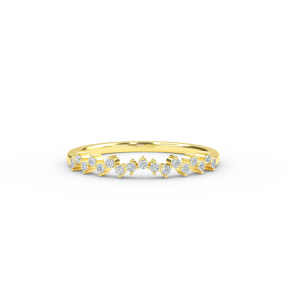 Round cut Diamond Wedding Half Eternity Band in 14K - Yellow Gold / 3 Shop online from