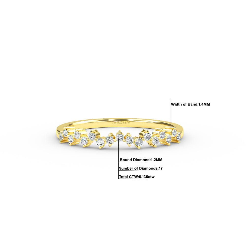 Round cut Diamond Wedding Half Eternity Band in 14K Shop online from Artisan Brands