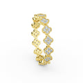 Elyssa Jewelry 14K Solid Gold Eternity Diamond Clover Wedding Band - Yellow / 3 - ring Zengoda Shop online from Artisan