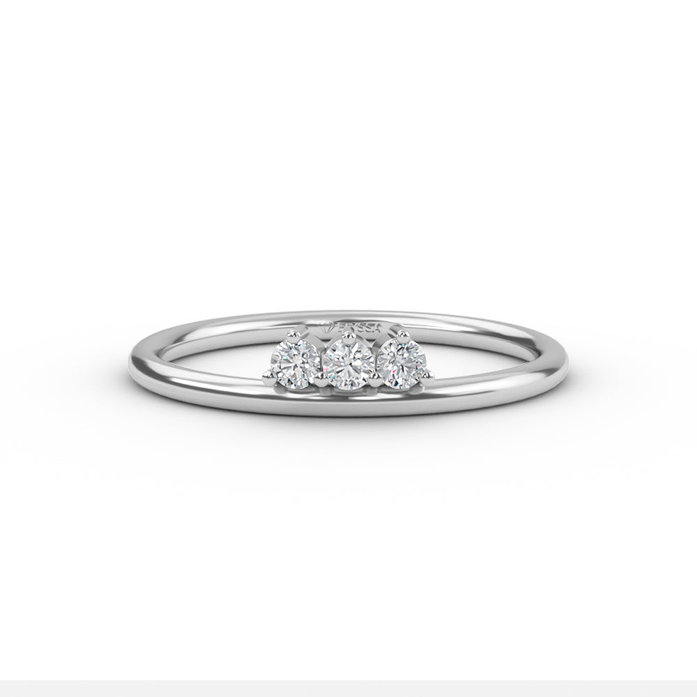 Triple Diamond Gold Ring - 14K White / 3 Shop online from Artisan Brands